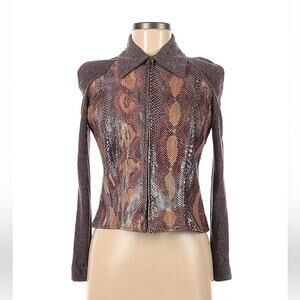 Fe Zandi Beverly Hills Snakeskin python zip up jacket, size 6